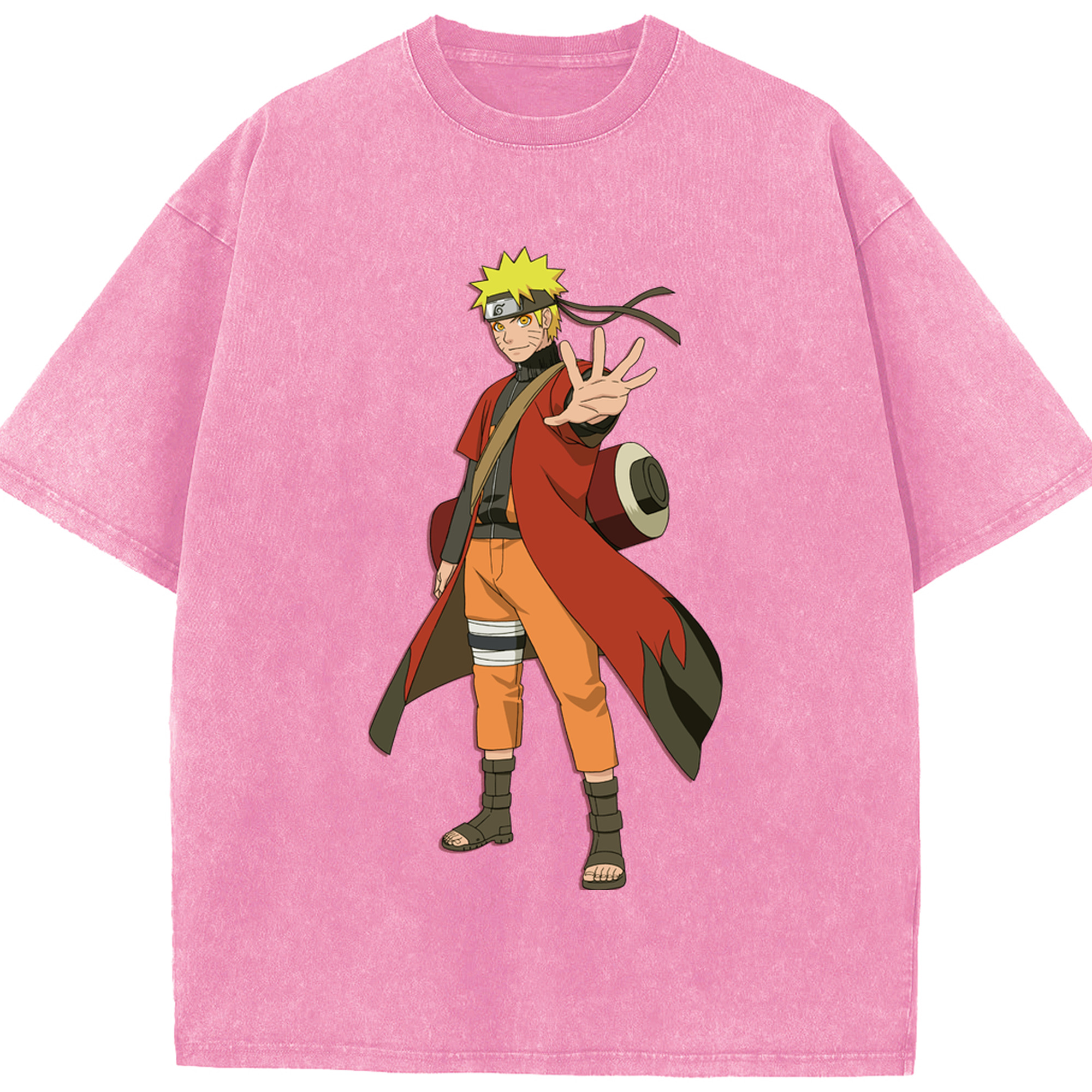 （画像用） NARUTO -ナルト- うずまき ナルト Uzumaki Naruto 綿100% ヴィンテージ風 半袖Tシャツ（フロントプリント）